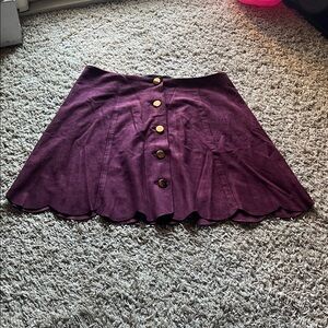 Guess Plum Button-Up Skater Skirt
